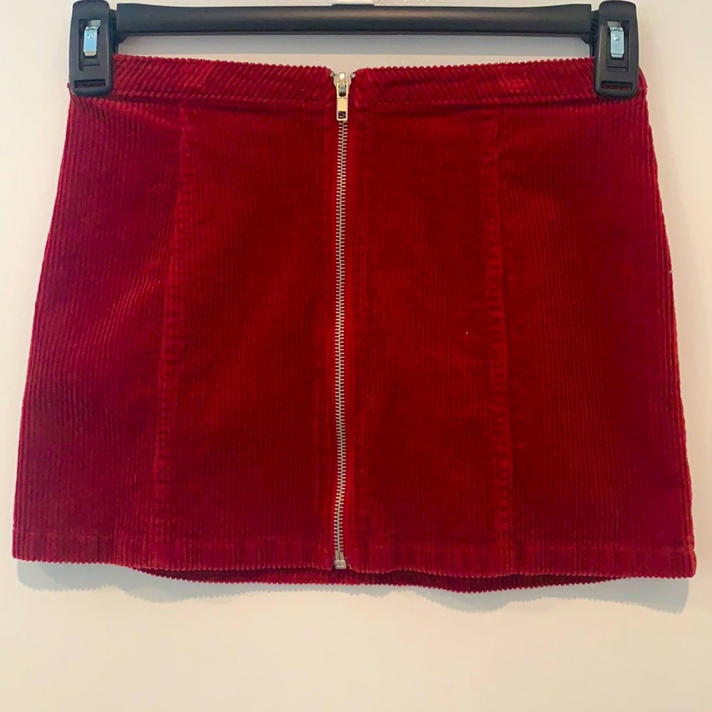 Forever 21 girls red velvet skirt